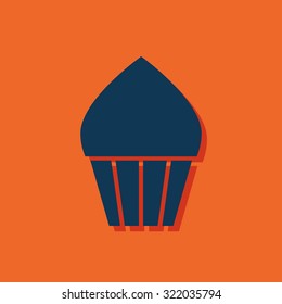 Vector cupcake icon. Food icon. Eps10