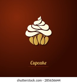 Vector cupcake icon logo Abstract cupcake illustration