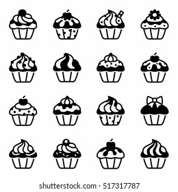 Vector Cupcake Icon Set