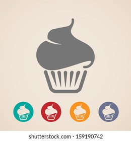 vector cupcake icons