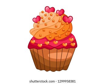 Vector Cupcake, Cupcake isolated on a white background, Cupcake Icons.
