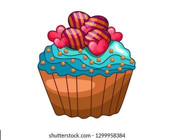 Vector Cupcake, Cupcake isolated on a white background, Cupcake Icons.
