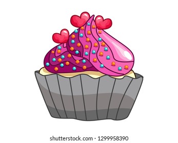 Vector Cupcake, Cupcake isolated on a white background, Cupcake Icons.
