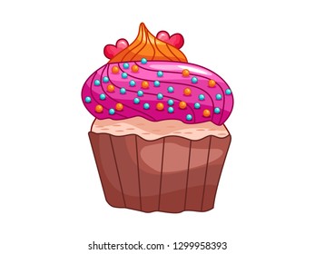 Vector Cupcake, Cupcake isolated on a white background, Cupcake Icons.
