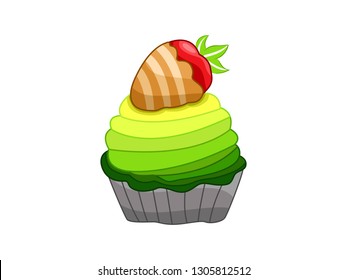 Vector Cupcake, Cupcake isolated on a white background, Cupcake Icons.
