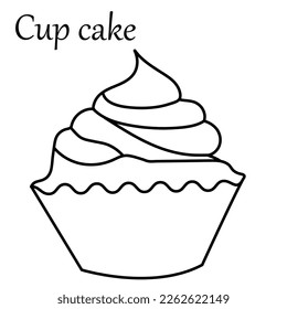 vector Cupcake line icon. Thin line illustration. Muffin. Contour symbol. Vector isolated outline drawing