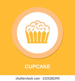 vector cupcake muffins - dessert illustration, bakery sweet cream - delicious cup