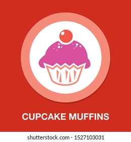 Vector Cupcake Muffins - Dessert Illustration, Bakery Sweet Cream - Delicious Cup