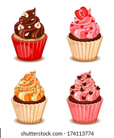 Vector cupcake set