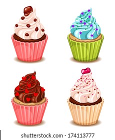 Vector cupcake set