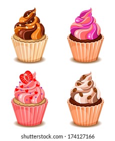 Vector cupcake set