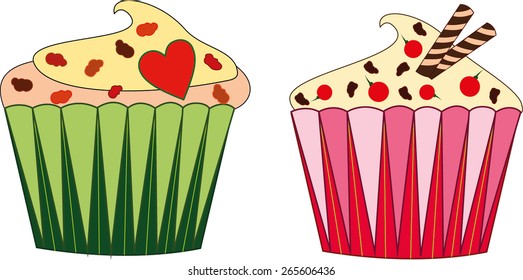 vector cupcakes illustration