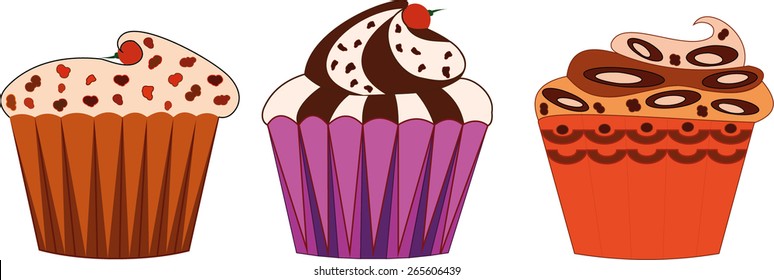 vector cupcakes illustration