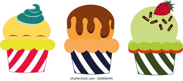  vector cupcakes illustration