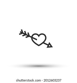 Vector Cupid arrow icon vector element for trendy design. Simple pictogram for mobile concept and web apps. Vector line valentine's falling in love isolated icon
