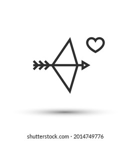 Vector Cupid arrow icon vector element for trendy design. Simple pictogram for mobile concept and web apps. Vector line valentine's falling in love isolated icon