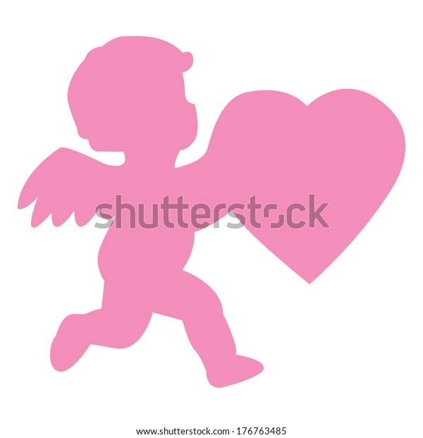 Vector Cupid Holding Heart Stock Vector Royalty Free 176763485 Shutterstock 2821
