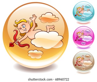Vector Cupid releasing the arrow of love