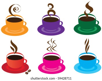vector cups of coffee