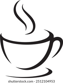 Vektorbecher mit Kaffee. Kaffeetasse. Vektor-Symbol Kaffeetasse.Heißgetränk-Symbole