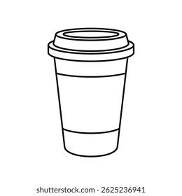 Copos vetoriais com café. Ícone da xícara de café. coloração de desenho linear, ilustração vetor plana no fundo isolado branco