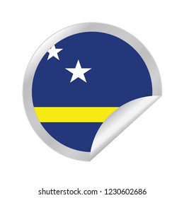 Vector Curacao circle folded