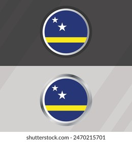 Vektorgrafik Curacao runde Fahne Vorlage