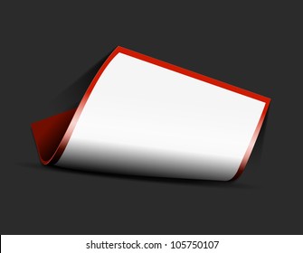 Vector curled corners of white sheet