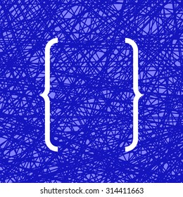 Vector Curly Bracket Icon Isolated on Blue Background
