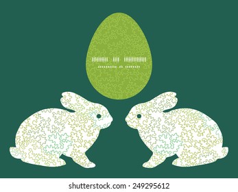 Vector curly doodle shapes bunny rabbit silhouette Easter frame