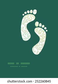 Vector curly doodle shapes footprints silhouettes pattern frame