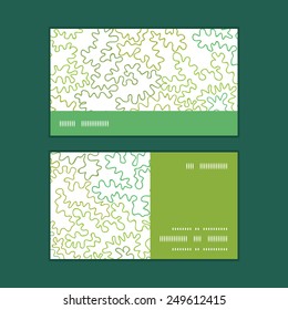 Vector curly doodle shapes horizontal stripe frame pattern business cards set