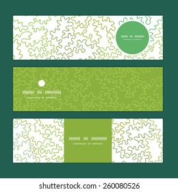 Vector curly doodle shapes horizontal banners set pattern background