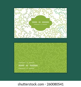 Vector curly doodle shapes horizontal frame pattern business cards set