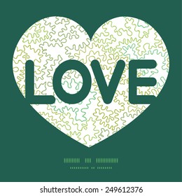 Vector curly doodle shapes love text frame pattern invitation greeting card template