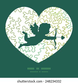 Vector curly doodle shapes shooting cupid silhouette frame pattern invitation greeting card template