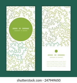 Vector curly doodle shapes vertical round frame pattern invitation greeting cards set
