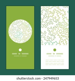 Vector curly doodle shapes vertical round frame pattern invitation greeting cards set