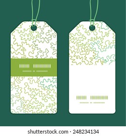 Vector curly doodle shapes vertical stripe frame pattern tags set