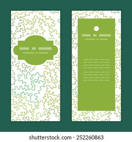 Vector curly doodle shapes vertical frame pattern invitation greeting cards set