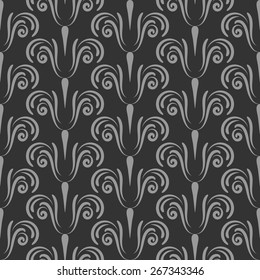 vector curly gray seamless background