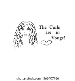 Vector of curly hair.