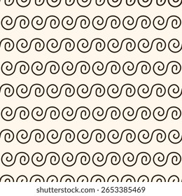 Vector curly line seamless pattern