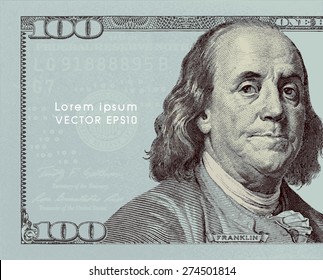 vector - currency background with one hundred dollar bills