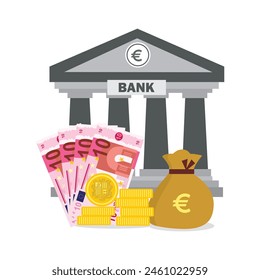 Vector Moneda y banco de Andorra Billetes, monedas o maletas Andorra Ilustración monetaria o bancaria, Andorra Foto o foto bancaria o Andorra Imagen monetaria o bancaria