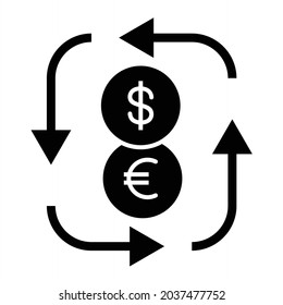 Vector Currency Glyph Icon Design
