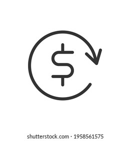 Vector currency line icon. Symbol in trendy outline style. Vector illustration isolated on a white background. 