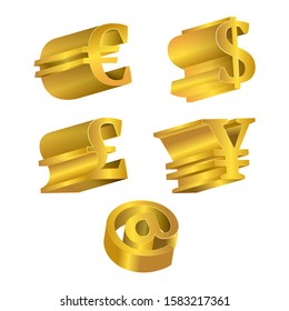 Vector currency on white background