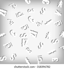 Vector : Currency symbol on white background