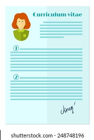 vector curriculum vitae, flat design